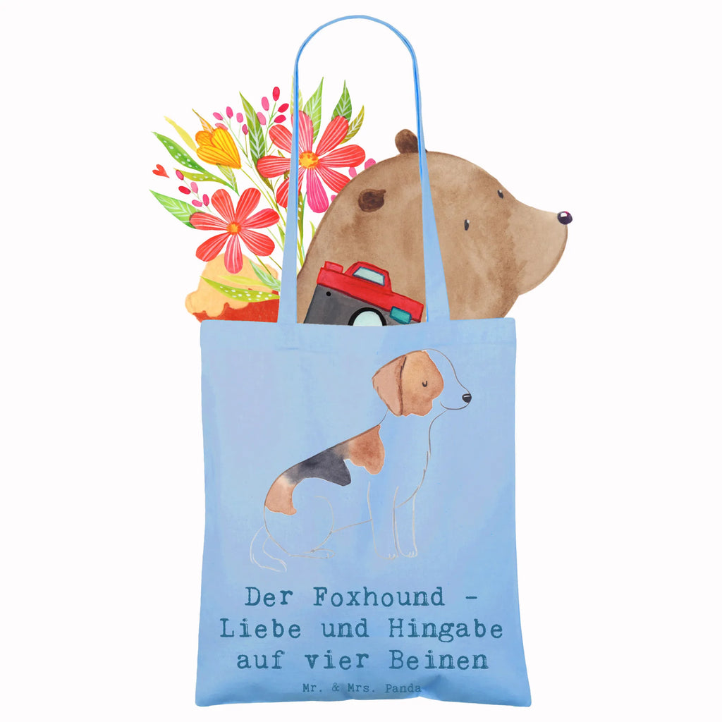 Tote bag Der Foxhound - Liebe und Hingabe auf vier Beinen Laptoptasche, Jutebeutel, Beutel, Stoffbeutel, Einkaufstüte, Jutetasche, Badetasche, Schultertasche, Einkaufstasche, Beuteltasche, Umhängetasche, Stofftasche, Shopper, Tragetasche, Strandtasche, Tasche, Hund, Hunderasse, Rassehund, Hundebesitzer, Geschenk, Tierfreund, Schenken, Welpe