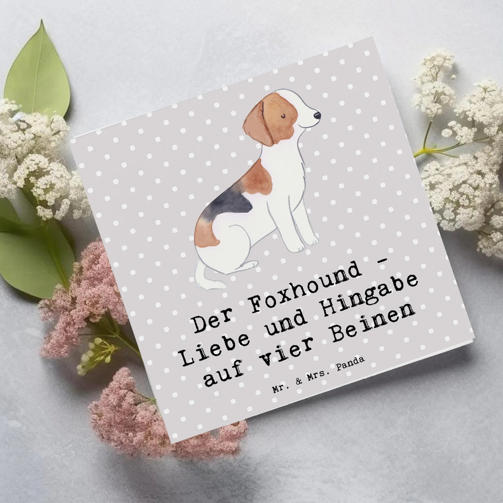 Deluxe Karte Liebevoller Foxhound Karte, Hochwertige Grußkarte, Hochwertige Klappkarte, Klappkarte, Einladungskarte, Hochzeitskarte, Grußkarte, Glückwunschkarte, Geburtstagskarte, Hund, Hunderasse, Rassehund, Hundebesitzer, Geschenk, Tierfreund, Schenken, Welpe