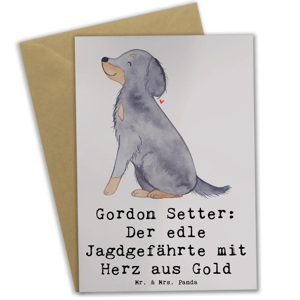 Greetings card Gordon Setter: Der edle Jagdgefährte mit Herz aus Gold Klappkarte, Ansichtskarten, Karte, Glückwunschkarte, Hochzeitskarte, Geburtstagskarte, Einladungskarte, Grußkarte, Hund, Hunderasse, Rassehund, Hundebesitzer, Geschenk, Tierfreund, Schenken, Welpe