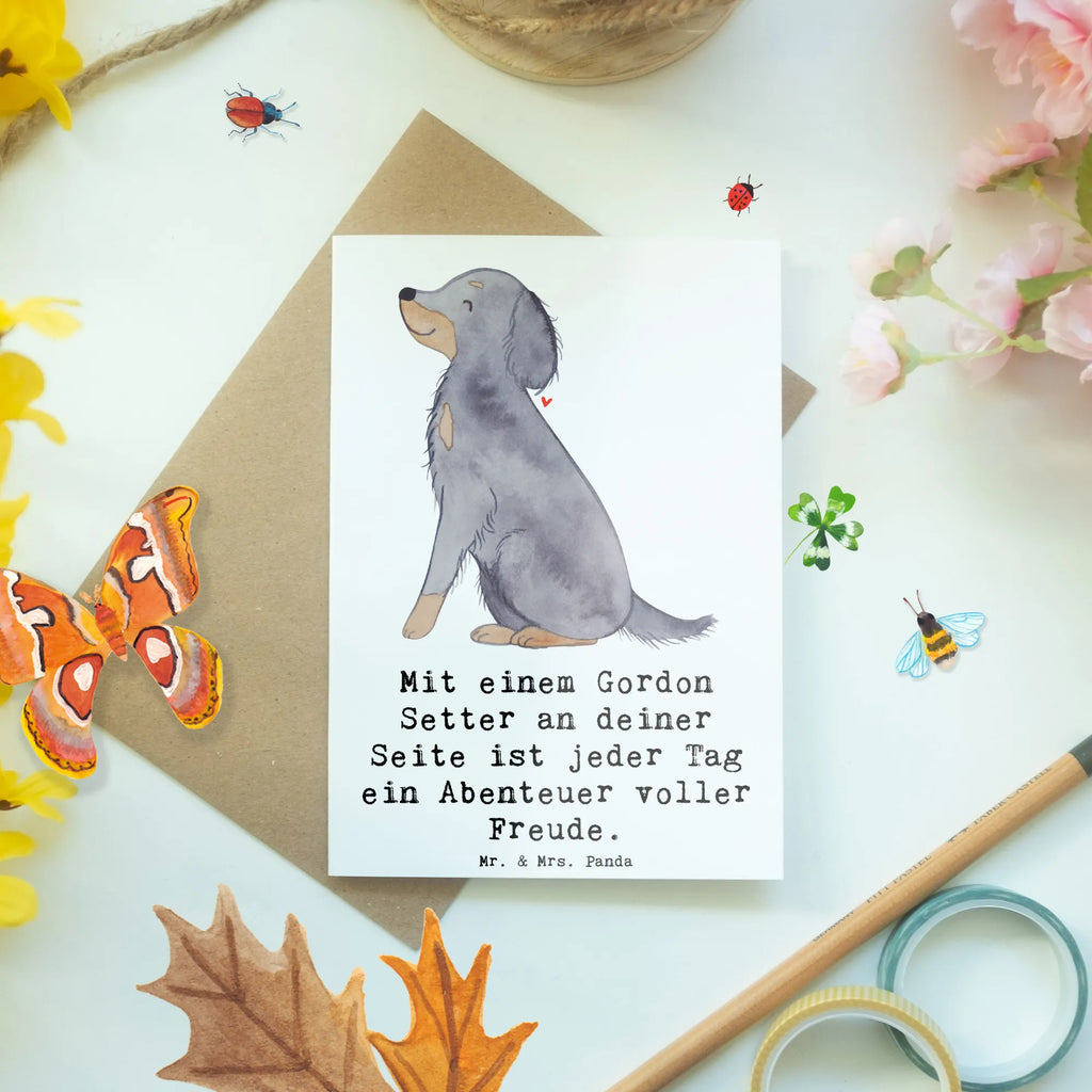Grußkarte Gordon Setter Freude Karte, Einladungskarte, Geburtstagskarte, Klappkarte, Grußkarte, Glückwunschkarte, Ansichtskarten, Hochzeitskarte, Hund, Hunderasse, Rassehund, Hundebesitzer, Geschenk, Tierfreund, Schenken, Welpe