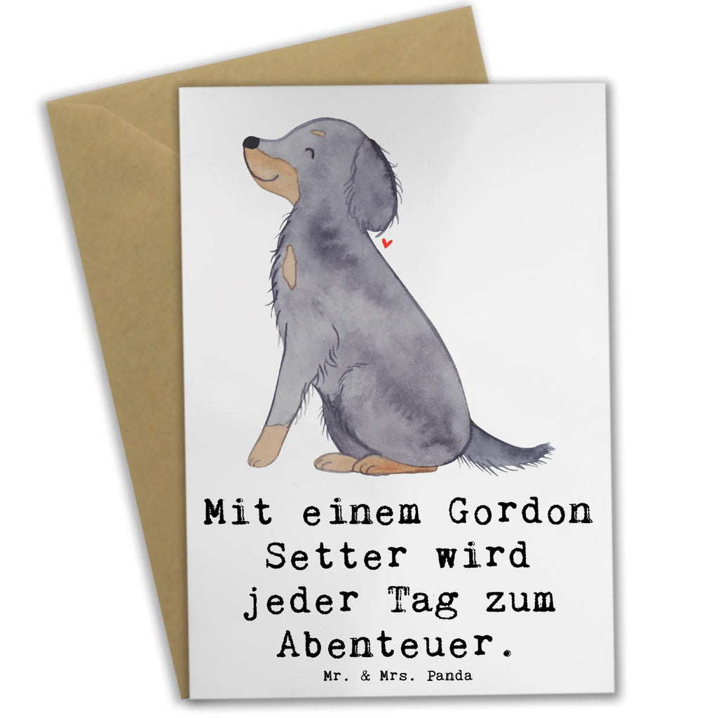 Grußkarte Gordon Setter Abenteuer Glückwunschkarte, Ansichtskarten, Hochzeitskarte, Einladungskarte, Geburtstagskarte, Klappkarte, Karte, Grußkarte, Hund, Hunderasse, Rassehund, Hundebesitzer, Geschenk, Tierfreund, Schenken, Welpe