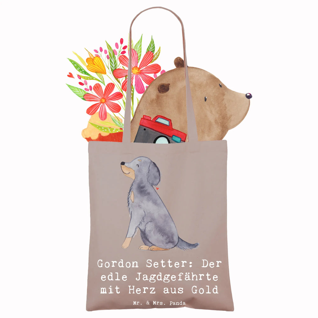 Tragetasche Gordon Setter Jutetasche, Beuteltasche, Schultertasche, Shopper, Umhängetasche, Jutebeutel, Einkaufstüte, Einkaufstasche, Tasche, Strandtasche, Stofftasche, Badetasche, Stoffbeutel, Laptoptasche, Beutel, Tragetasche, Hund, Hunderasse, Rassehund, Hundebesitzer, Geschenk, Tierfreund, Schenken, Welpe