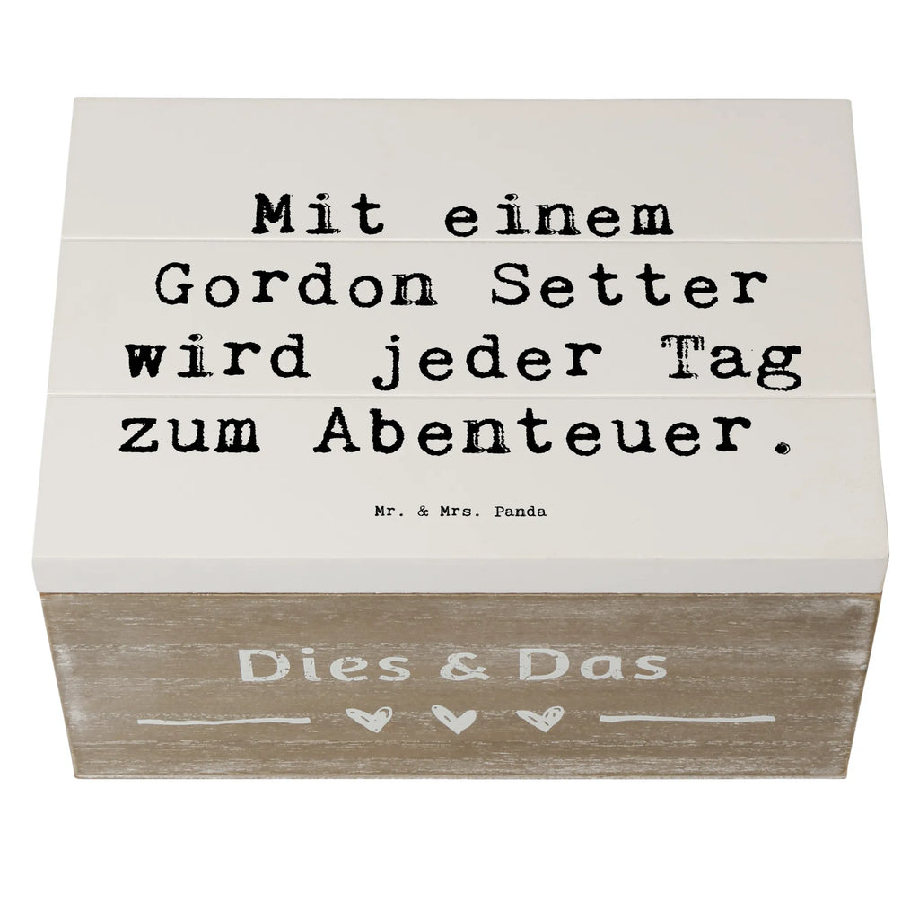 Holzkiste Spruch Gordon Setter Abenteuer Geschenkbox, Geschenkdose, Erinnerungskiste, Schatulle, Aufbewahrungsbox, Truhe, Schatzkiste, Kiste, Erinnerungsbox, XXL, Holzkiste, Dekokiste, Hund, Hunderasse, Rassehund, Hundebesitzer, Geschenk, Tierfreund, Schenken, Welpe
