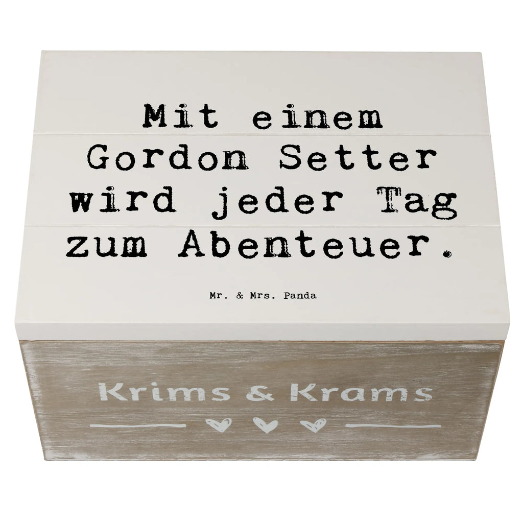 Holzkiste Spruch Gordon Setter Abenteuer Geschenkbox, Geschenkdose, Erinnerungskiste, Schatulle, Aufbewahrungsbox, Truhe, Schatzkiste, Kiste, Erinnerungsbox, XXL, Holzkiste, Dekokiste, Hund, Hunderasse, Rassehund, Hundebesitzer, Geschenk, Tierfreund, Schenken, Welpe