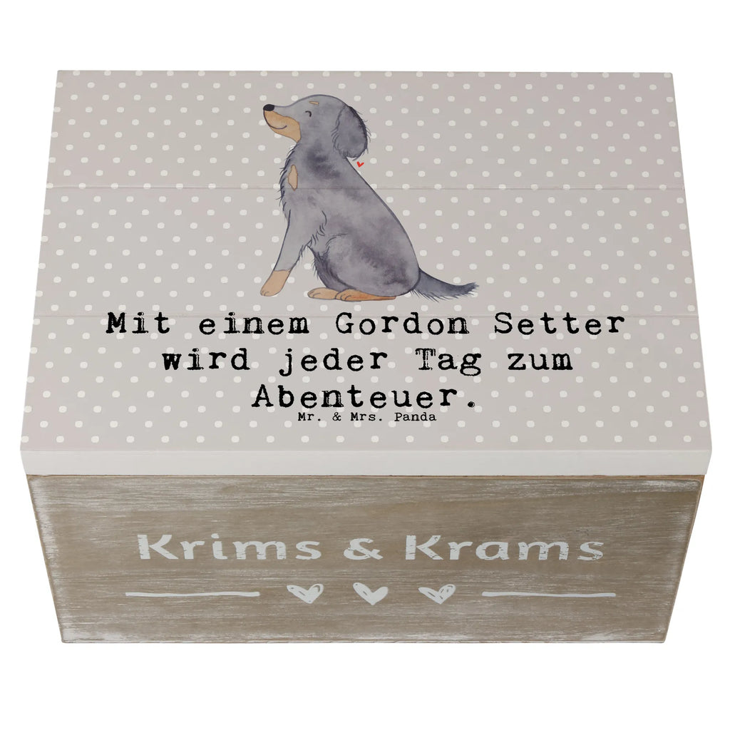 Holzkiste Gordon Setter Abenteuer Geschenkbox, Geschenkdose, Aufbewahrungsbox, Schatzkiste, XXL, Kiste, Truhe, Erinnerungskiste, Dekokiste, Holzkiste, Schatulle, Erinnerungsbox, Hund, Hunderasse, Rassehund, Hundebesitzer, Geschenk, Tierfreund, Schenken, Welpe