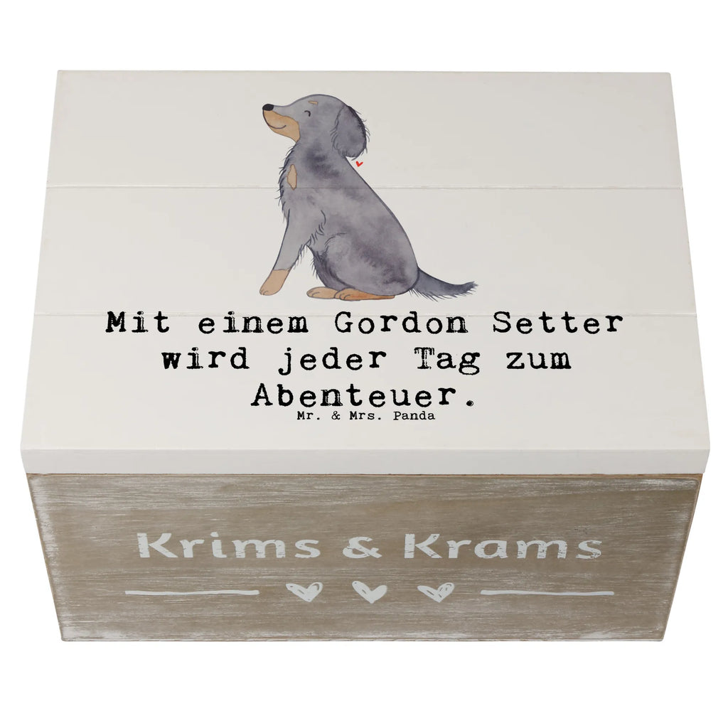 Holzkiste Gordon Setter Abenteuer Geschenkbox, Geschenkdose, Aufbewahrungsbox, Schatzkiste, XXL, Kiste, Truhe, Erinnerungskiste, Dekokiste, Holzkiste, Schatulle, Erinnerungsbox, Hund, Hunderasse, Rassehund, Hundebesitzer, Geschenk, Tierfreund, Schenken, Welpe