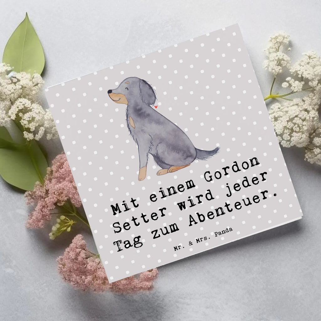 Deluxe Karte Gordon Setter Abenteuer Hochwertige Grußkarte, Glückwunschkarte, Karte, Geburtstagskarte, Hochzeitskarte, Einladungskarte, Hochwertige Klappkarte, Grußkarte, Klappkarte, Hund, Hunderasse, Rassehund, Hundebesitzer, Geschenk, Tierfreund, Schenken, Welpe