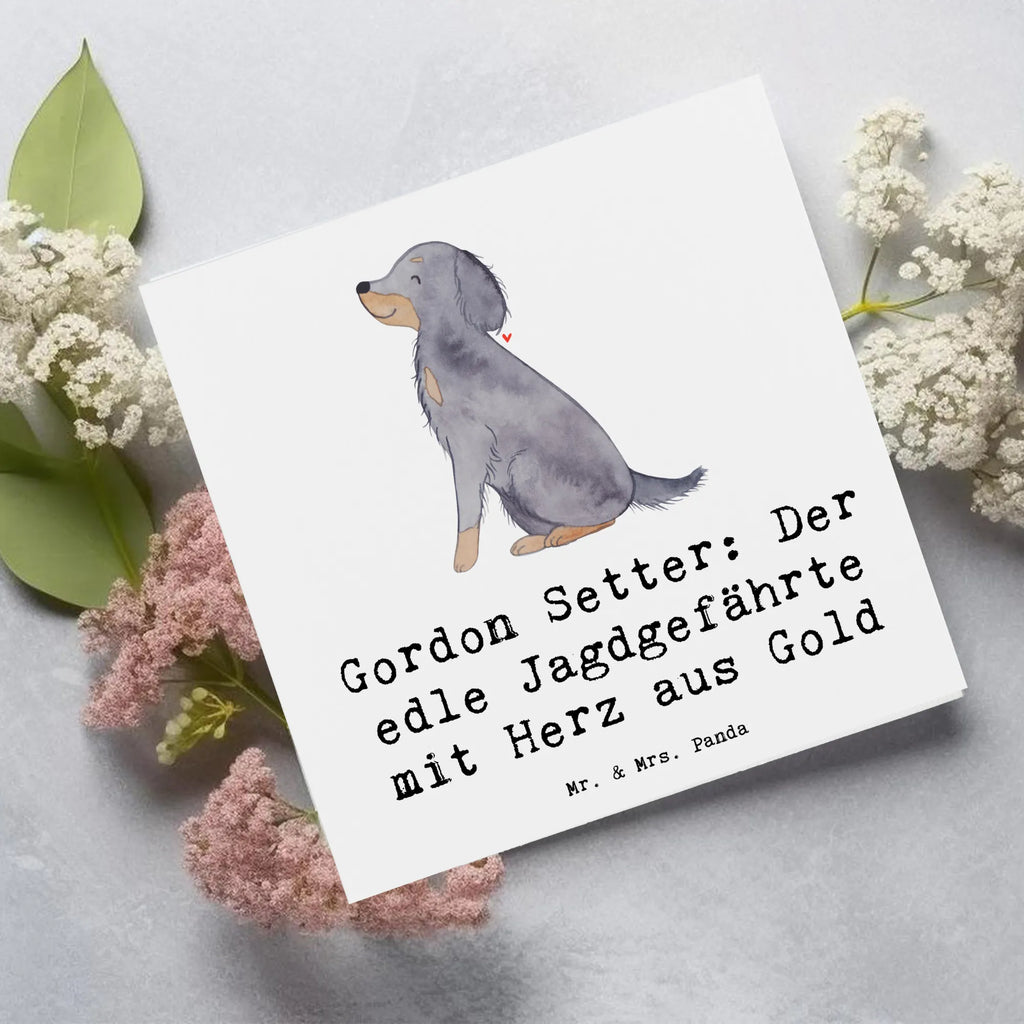 Deluxe Card Gordon Setter: Der edle Jagdgefährte mit Herz aus Gold Hochwertige Klappkarte, Klappkarte, Karte, Glückwunschkarte, Einladungskarte, Geburtstagskarte, Hochwertige Grußkarte, Hochzeitskarte, Grußkarte, Hund, Hunderasse, Rassehund, Hundebesitzer, Geschenk, Tierfreund, Schenken, Welpe