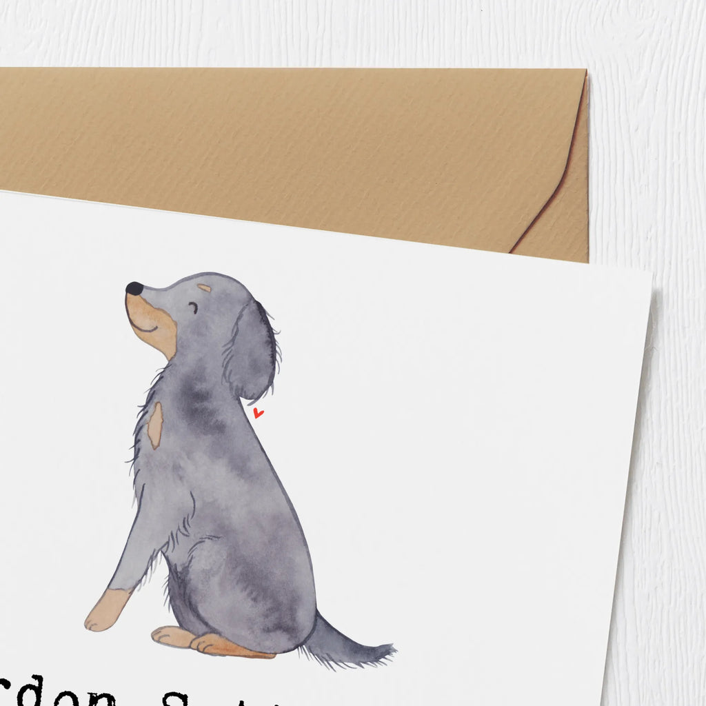 Deluxe Card Gordon Setter: Der edle Jagdgefährte mit Herz aus Gold Hochwertige Klappkarte, Klappkarte, Karte, Glückwunschkarte, Einladungskarte, Geburtstagskarte, Hochwertige Grußkarte, Hochzeitskarte, Grußkarte, Hund, Hunderasse, Rassehund, Hundebesitzer, Geschenk, Tierfreund, Schenken, Welpe