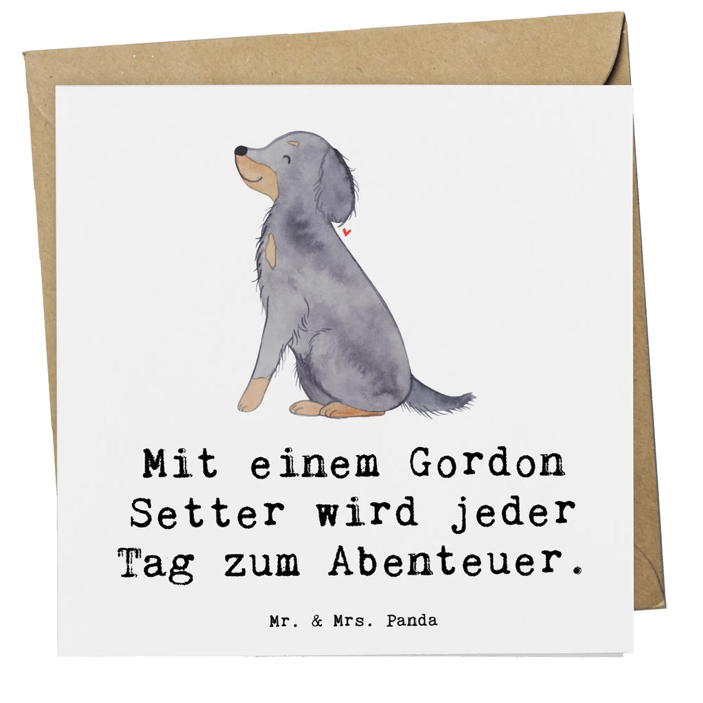 Deluxe Karte Gordon Setter Abenteuer Hochwertige Grußkarte, Glückwunschkarte, Karte, Geburtstagskarte, Hochzeitskarte, Einladungskarte, Hochwertige Klappkarte, Grußkarte, Klappkarte, Hund, Hunderasse, Rassehund, Hundebesitzer, Geschenk, Tierfreund, Schenken, Welpe