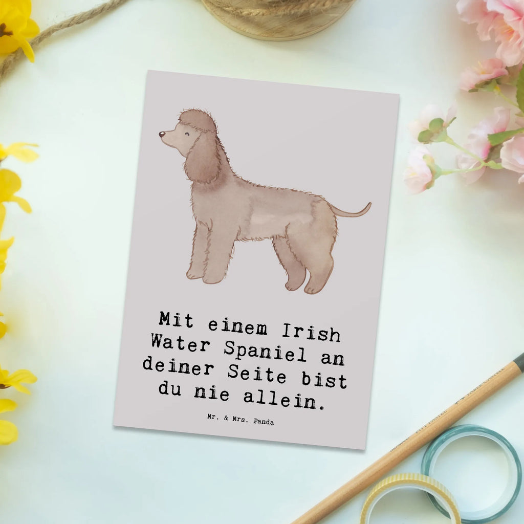 Postkarte Irish Water Spaniel Begleiter Ansichtskarten, Postkarte, Einladungskarte, Einladungskarten Geburtstag, Einladung Geburtstag, Dankeskarte, Karte, Einladung, Geschenkkarte, Ansichtskarte, Geburtstagskarte, Grußkarte, Hund, Hunderasse, Rassehund, Hundebesitzer, Geschenk, Tierfreund, Schenken, Welpe