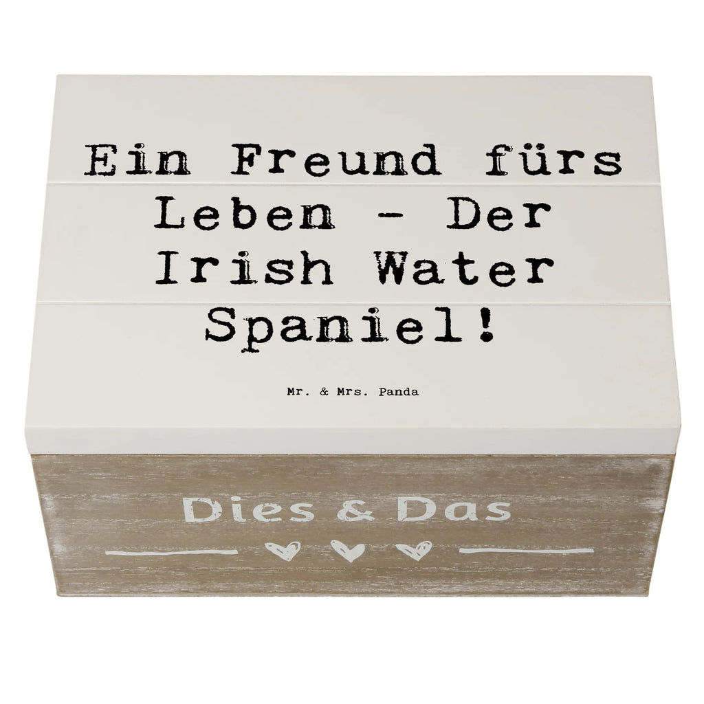 Holzkiste Spruch Irish Water Spaniel Freund XXL, Geschenkbox, Erinnerungsbox, Kiste, Erinnerungskiste, Schatulle, Aufbewahrungsbox, Holzkiste, Schatzkiste, Truhe, Dekokiste, Geschenkdose, Hund, Hunderasse, Rassehund, Hundebesitzer, Geschenk, Tierfreund, Schenken, Welpe
