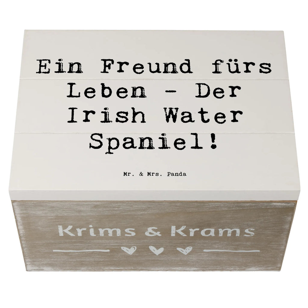 Holzkiste Spruch Irish Water Spaniel Freund XXL, Geschenkbox, Erinnerungsbox, Kiste, Erinnerungskiste, Schatulle, Aufbewahrungsbox, Holzkiste, Schatzkiste, Truhe, Dekokiste, Geschenkdose, Hund, Hunderasse, Rassehund, Hundebesitzer, Geschenk, Tierfreund, Schenken, Welpe