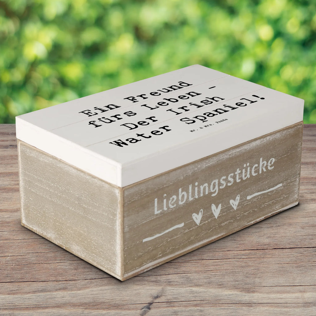 Holzkiste Spruch Irish Water Spaniel Freund XXL, Geschenkbox, Erinnerungsbox, Kiste, Erinnerungskiste, Schatulle, Aufbewahrungsbox, Holzkiste, Schatzkiste, Truhe, Dekokiste, Geschenkdose, Hund, Hunderasse, Rassehund, Hundebesitzer, Geschenk, Tierfreund, Schenken, Welpe