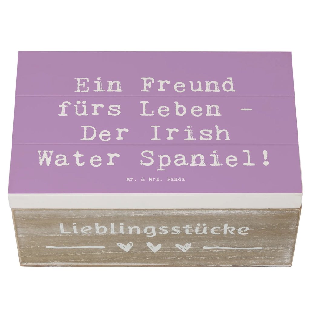 Holzkiste Spruch Irish Water Spaniel Freund XXL, Geschenkbox, Erinnerungsbox, Kiste, Erinnerungskiste, Schatulle, Aufbewahrungsbox, Holzkiste, Schatzkiste, Truhe, Dekokiste, Geschenkdose, Hund, Hunderasse, Rassehund, Hundebesitzer, Geschenk, Tierfreund, Schenken, Welpe