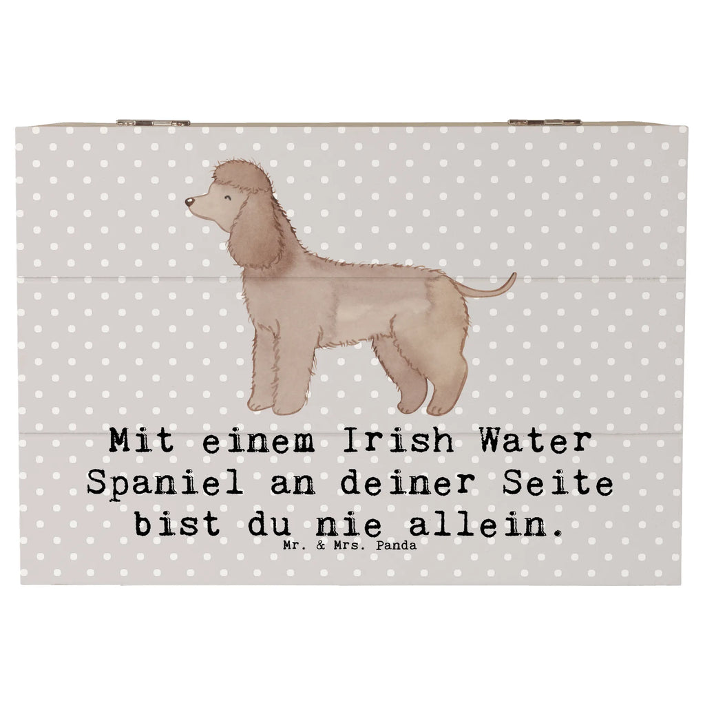 Wooden chest Mit einem Irish Water Spaniel an deiner Seite bist du nie allein. Holzkiste, Schatulle, Kiste, Aufbewahrungsbox, Geschenkdose, Erinnerungsbox, XXL, Geschenkbox, Truhe, Dekokiste, Schatzkiste, Erinnerungskiste, Hund, Hunderasse, Rassehund, Hundebesitzer, Geschenk, Tierfreund, Schenken, Welpe