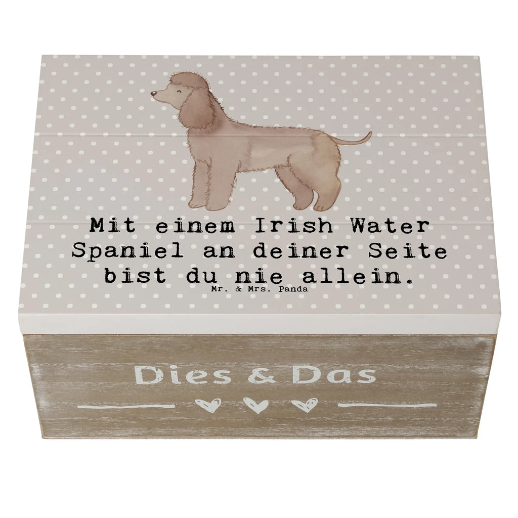 Wooden chest Mit einem Irish Water Spaniel an deiner Seite bist du nie allein. Holzkiste, Schatulle, Kiste, Aufbewahrungsbox, Geschenkdose, Erinnerungsbox, XXL, Geschenkbox, Truhe, Dekokiste, Schatzkiste, Erinnerungskiste, Hund, Hunderasse, Rassehund, Hundebesitzer, Geschenk, Tierfreund, Schenken, Welpe