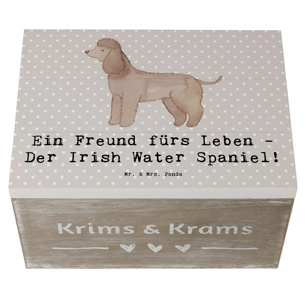 Holzkiste Irish Water Spaniel Freund Truhe, XXL, Kiste, Aufbewahrungsbox, Geschenkbox, Geschenkdose, Holzkiste, Schatzkiste, Dekokiste, Schatulle, Erinnerungskiste, Erinnerungsbox, Hund, Hunderasse, Rassehund, Hundebesitzer, Geschenk, Tierfreund, Schenken, Welpe