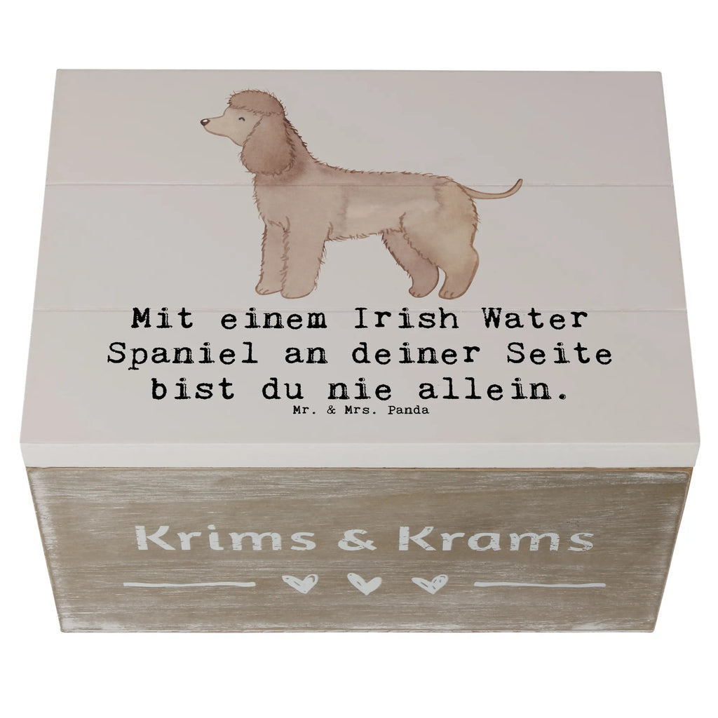 Wooden chest Mit einem Irish Water Spaniel an deiner Seite bist du nie allein. Holzkiste, Schatulle, Kiste, Aufbewahrungsbox, Geschenkdose, Erinnerungsbox, XXL, Geschenkbox, Truhe, Dekokiste, Schatzkiste, Erinnerungskiste, Hund, Hunderasse, Rassehund, Hundebesitzer, Geschenk, Tierfreund, Schenken, Welpe