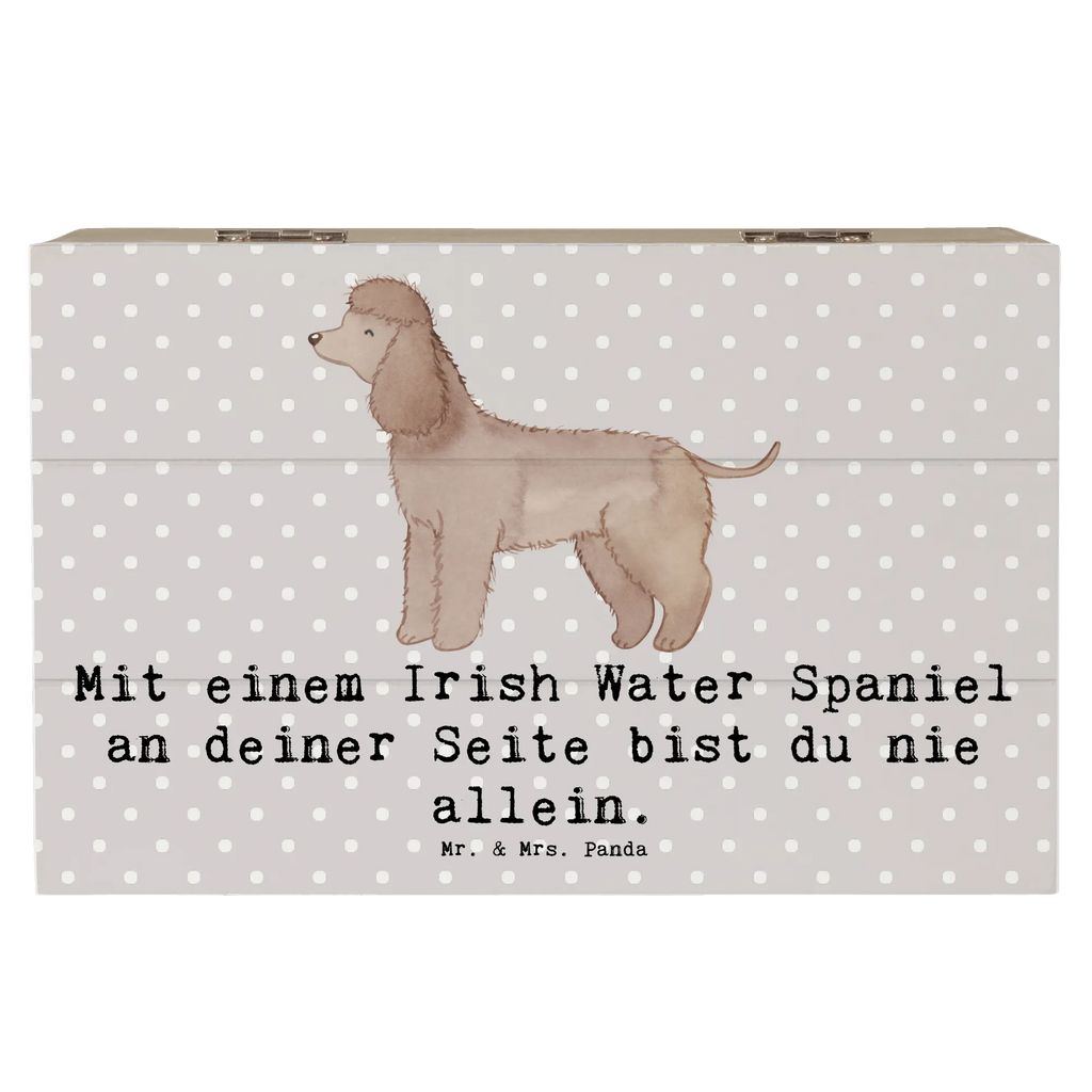 Wooden chest Mit einem Irish Water Spaniel an deiner Seite bist du nie allein. Holzkiste, Schatulle, Kiste, Aufbewahrungsbox, Geschenkdose, Erinnerungsbox, XXL, Geschenkbox, Truhe, Dekokiste, Schatzkiste, Erinnerungskiste, Hund, Hunderasse, Rassehund, Hundebesitzer, Geschenk, Tierfreund, Schenken, Welpe