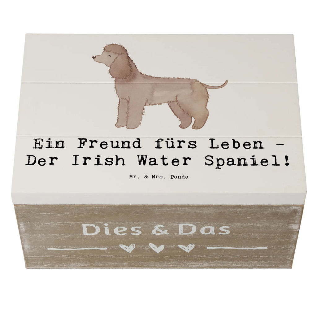 Holzkiste Irish Water Spaniel Freund Truhe, XXL, Kiste, Aufbewahrungsbox, Geschenkbox, Geschenkdose, Holzkiste, Schatzkiste, Dekokiste, Schatulle, Erinnerungskiste, Erinnerungsbox, Hund, Hunderasse, Rassehund, Hundebesitzer, Geschenk, Tierfreund, Schenken, Welpe