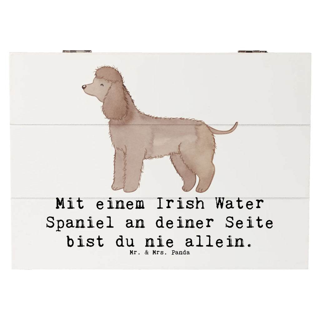 Wooden chest Mit einem Irish Water Spaniel an deiner Seite bist du nie allein. Holzkiste, Schatulle, Kiste, Aufbewahrungsbox, Geschenkdose, Erinnerungsbox, XXL, Geschenkbox, Truhe, Dekokiste, Schatzkiste, Erinnerungskiste, Hund, Hunderasse, Rassehund, Hundebesitzer, Geschenk, Tierfreund, Schenken, Welpe
