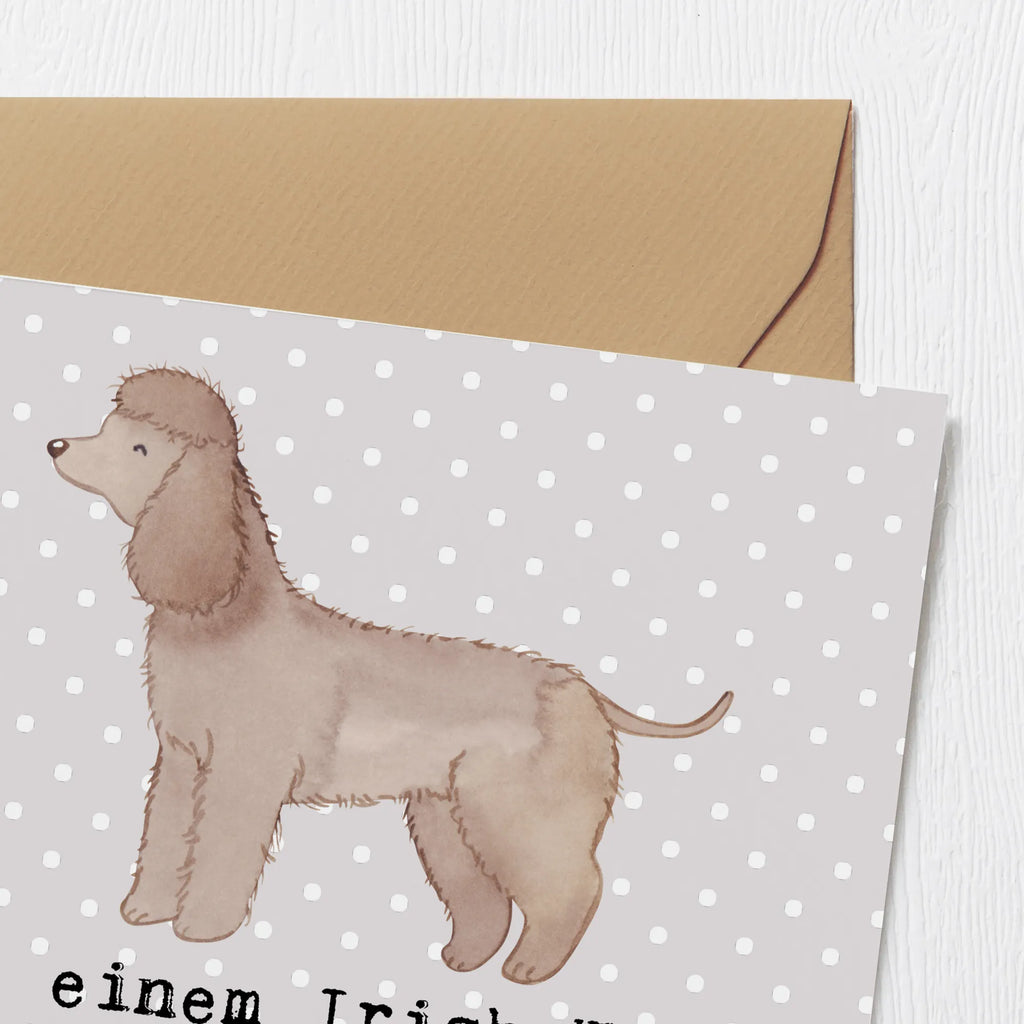 Deluxe Karte Irish Water Spaniel Begleiter Karte, Hochwertige Klappkarte, Einladungskarte, Grußkarte, Hochwertige Grußkarte, Glückwunschkarte, Hochzeitskarte, Geburtstagskarte, Klappkarte, Hund, Hunderasse, Rassehund, Hundebesitzer, Geschenk, Tierfreund, Schenken, Welpe