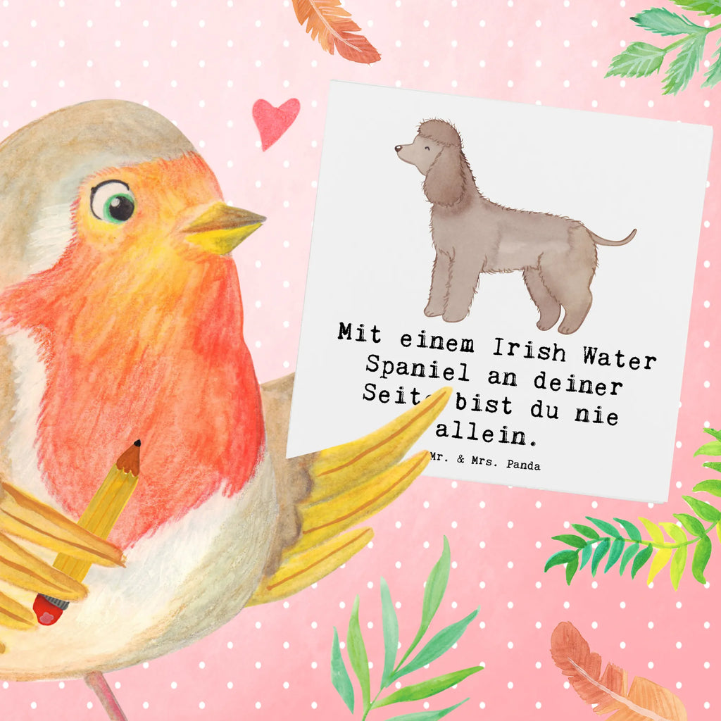 Deluxe Karte Irish Water Spaniel Begleiter Karte, Hochwertige Klappkarte, Einladungskarte, Grußkarte, Hochwertige Grußkarte, Glückwunschkarte, Hochzeitskarte, Geburtstagskarte, Klappkarte, Hund, Hunderasse, Rassehund, Hundebesitzer, Geschenk, Tierfreund, Schenken, Welpe