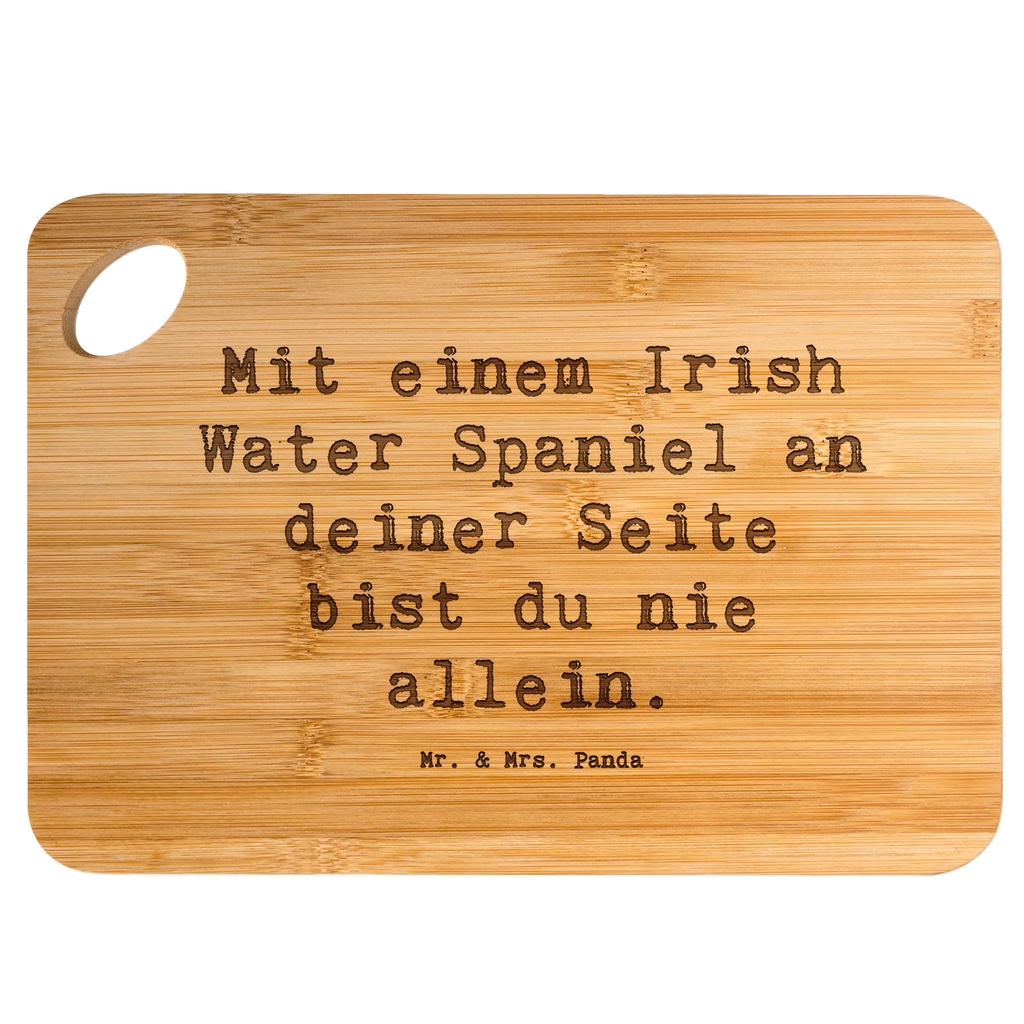 Bambus - deska do krojenia Przysłowie Mit einem Irish Water Spaniel an deiner Seite bist du nie allein. Pies, rasa psa, pies rasowy, właściciel psa, prezent, miłośnik zwierząt, dawanie, szczeniak