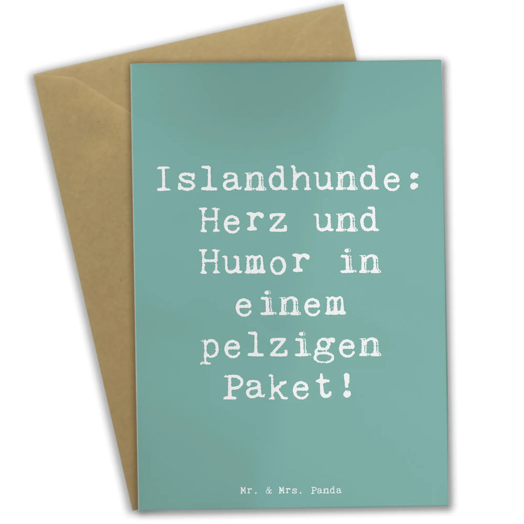 Greetings card Saying Islandhunde: Herz und Humor in einem pelzigen Paket! Klappkarte, Ansichtskarten, Einladungskarte, Geburtstagskarte, Karte, Grußkarte, Glückwunschkarte, Hochzeitskarte, Hund, Hunderasse, Rassehund, Hundebesitzer, Geschenk, Tierfreund, Schenken, Welpe