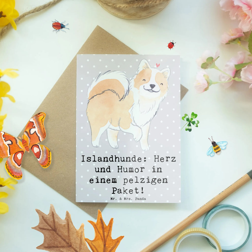Greetings card Islandhunde: Herz und Humor in einem pelzigen Paket! Ansichtskarten, Einladungskarte, Grußkarte, Glückwunschkarte, Hochzeitskarte, Karte, Klappkarte, Geburtstagskarte, Hund, Hunderasse, Rassehund, Hundebesitzer, Geschenk, Tierfreund, Schenken, Welpe