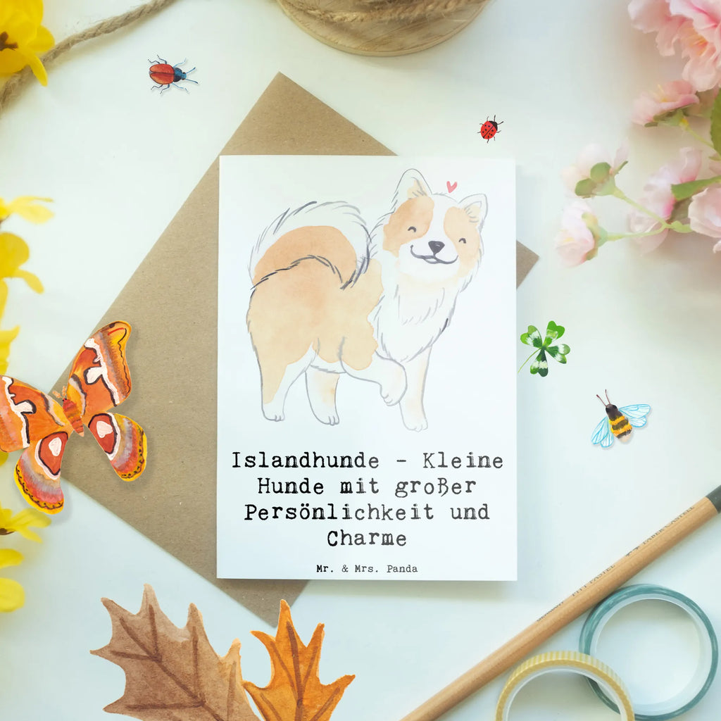 Grußkarte Charme Islandhund Einladungskarte, Karte, Hochzeitskarte, Ansichtskarten, Grußkarte, Geburtstagskarte, Glückwunschkarte, Klappkarte, Hund, Hunderasse, Rassehund, Hundebesitzer, Geschenk, Tierfreund, Schenken, Welpe