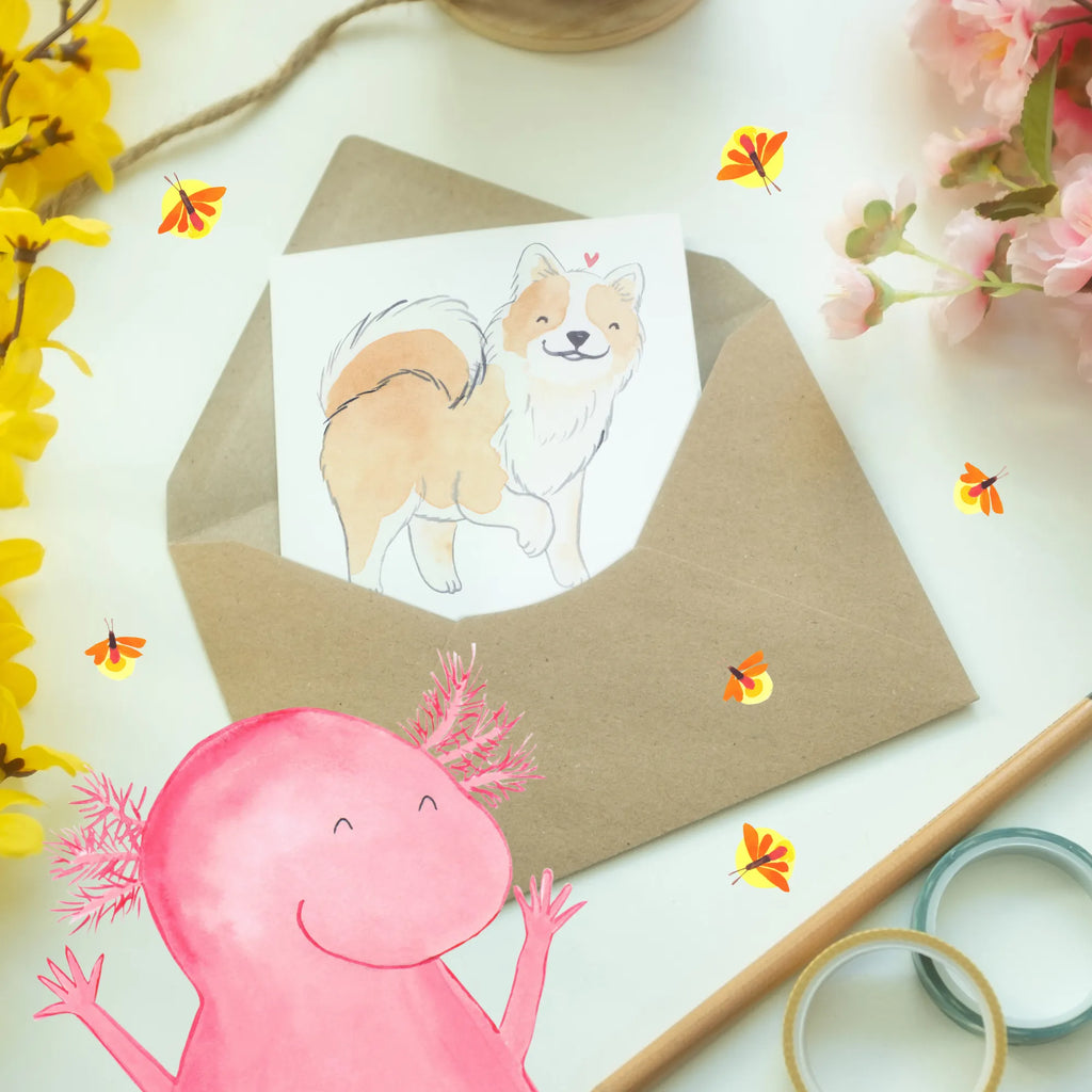 Grußkarte Charme Islandhund Einladungskarte, Karte, Hochzeitskarte, Ansichtskarten, Grußkarte, Geburtstagskarte, Glückwunschkarte, Klappkarte, Hund, Hunderasse, Rassehund, Hundebesitzer, Geschenk, Tierfreund, Schenken, Welpe