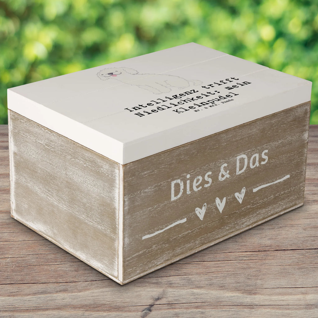 Holzkiste Niedlicher Kleinpudel Aufbewahrungsbox, Holzkiste, XXL, Geschenkbox, Schatzkiste, Geschenkdose, Erinnerungskiste, Erinnerungsbox, Truhe, Schatulle, Kiste, Dekokiste, Hund, Hunderasse, Rassehund, Hundebesitzer, Geschenk, Tierfreund, Schenken, Welpe