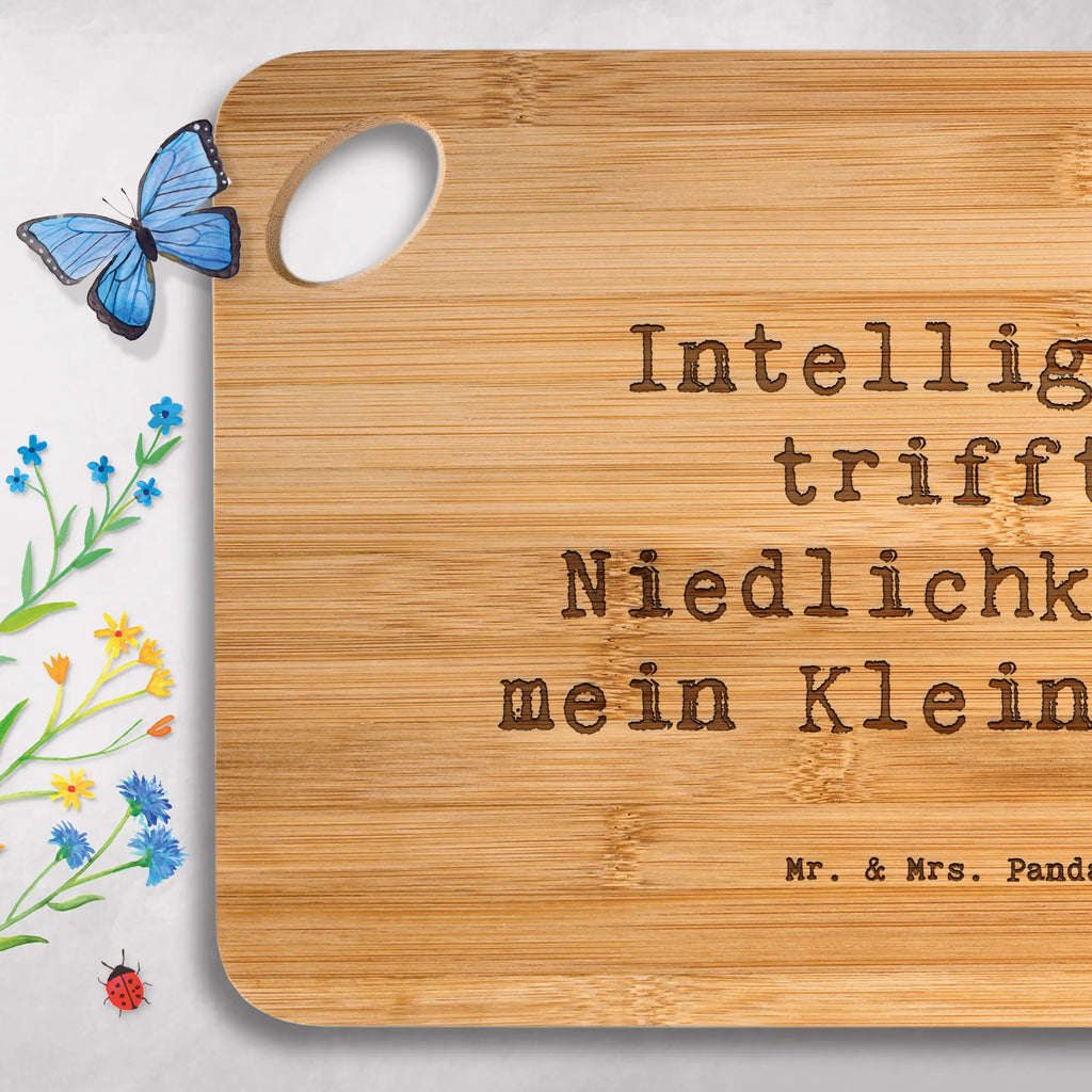 Bambus - deska do krojenia Przysłowie Intelligenz trifft Niedlichkeit: mein Kleinpudel Pies, rasa psa, pies rasowy, właściciel psa, prezent, miłośnik zwierząt, dawanie, szczeniak