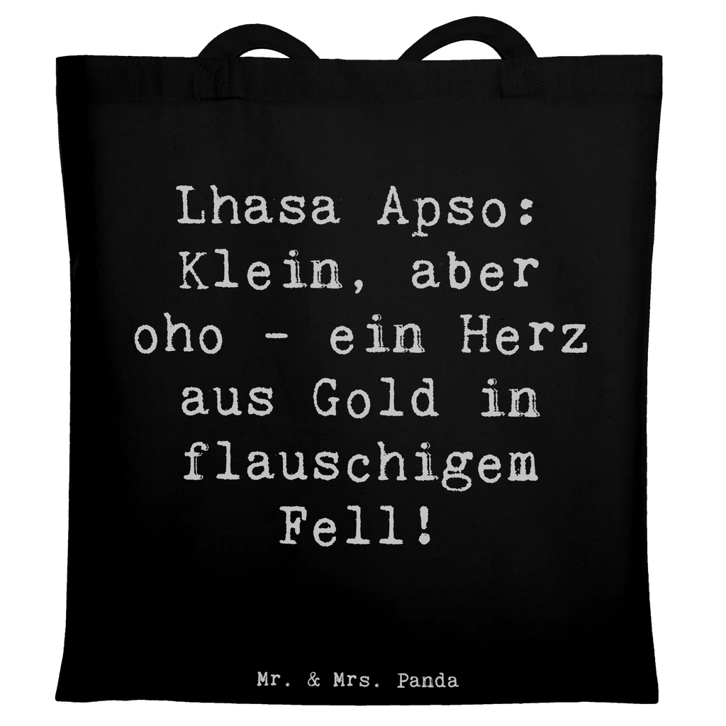 Tote bag Saying Lhasa Apso: Klein, aber oho - ein Herz aus Gold in flauschigem Fell! Beuteltasche, Beutel, Einkaufstasche, Jutebeutel, Stoffbeutel, Tasche, Shopper, Umhängetasche, Strandtasche, Schultertasche, Stofftasche, Tragetasche, Badetasche, Jutetasche, Einkaufstüte, Laptoptasche, Hund, Hunderasse, Rassehund, Hundebesitzer, Geschenk, Tierfreund, Schenken, Welpe