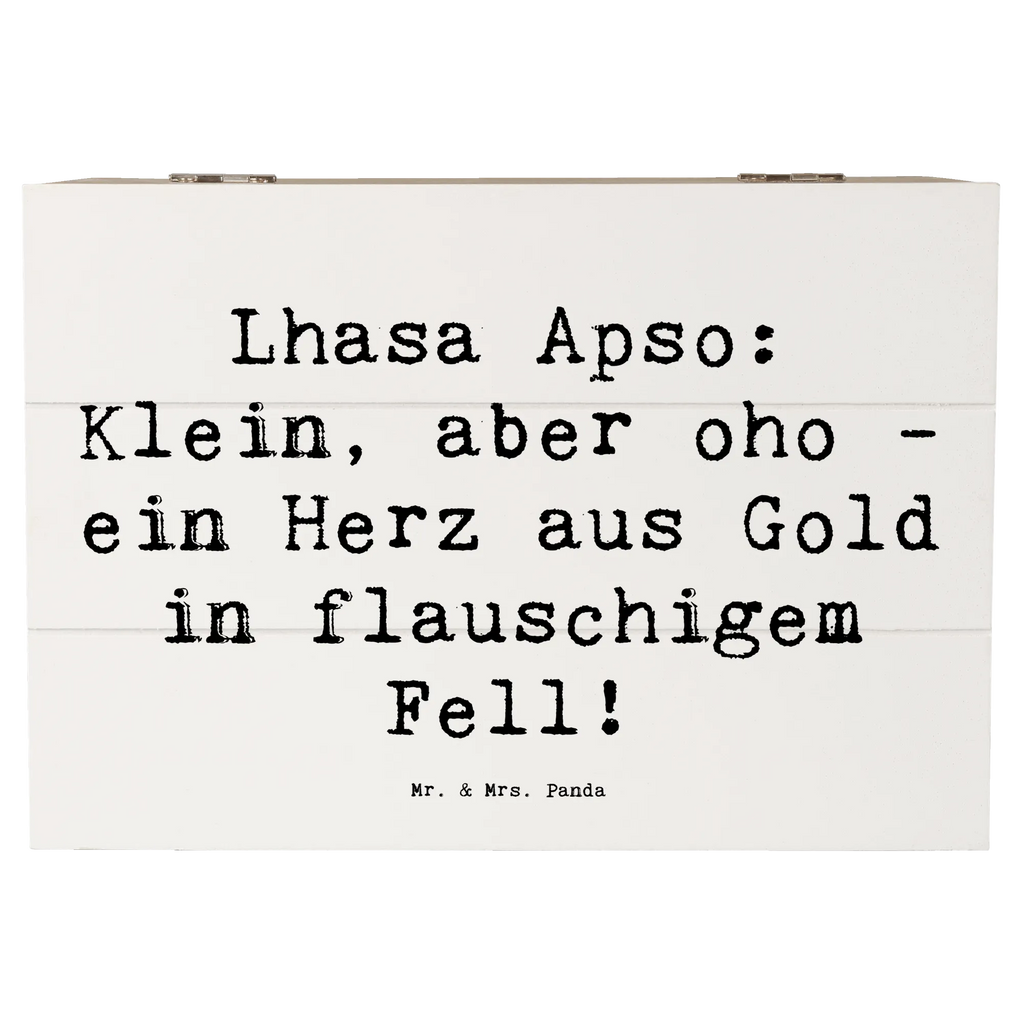 Wooden chest Saying Lhasa Apso: Klein, aber oho - ein Herz aus Gold in flauschigem Fell! Schatzkiste, Geschenkbox, Schatulle, Truhe, XXL, Dekokiste, Geschenkdose, Holzkiste, Kiste, Erinnerungsbox, Aufbewahrungsbox, Erinnerungskiste, Hund, Hunderasse, Rassehund, Hundebesitzer, Geschenk, Tierfreund, Schenken, Welpe