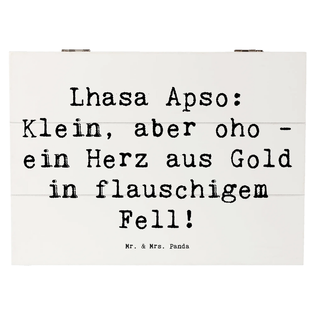 Wooden chest Saying Lhasa Apso: Klein, aber oho - ein Herz aus Gold in flauschigem Fell! Schatzkiste, Geschenkbox, Schatulle, Truhe, XXL, Dekokiste, Geschenkdose, Holzkiste, Kiste, Erinnerungsbox, Aufbewahrungsbox, Erinnerungskiste, Hund, Hunderasse, Rassehund, Hundebesitzer, Geschenk, Tierfreund, Schenken, Welpe