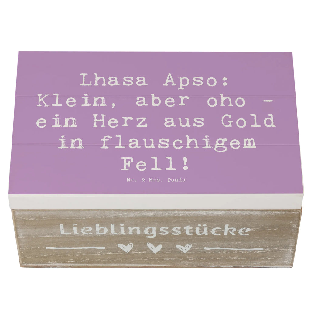 Wooden chest Saying Lhasa Apso: Klein, aber oho - ein Herz aus Gold in flauschigem Fell! Schatzkiste, Geschenkbox, Schatulle, Truhe, XXL, Dekokiste, Geschenkdose, Holzkiste, Kiste, Erinnerungsbox, Aufbewahrungsbox, Erinnerungskiste, Hund, Hunderasse, Rassehund, Hundebesitzer, Geschenk, Tierfreund, Schenken, Welpe