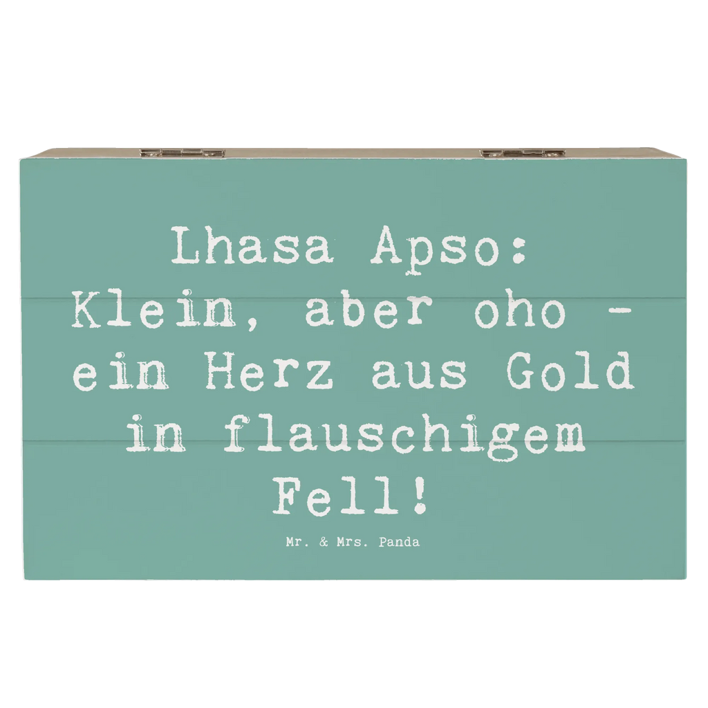 Wooden chest Saying Lhasa Apso: Klein, aber oho - ein Herz aus Gold in flauschigem Fell! Schatzkiste, Geschenkbox, Schatulle, Truhe, XXL, Dekokiste, Geschenkdose, Holzkiste, Kiste, Erinnerungsbox, Aufbewahrungsbox, Erinnerungskiste, Hund, Hunderasse, Rassehund, Hundebesitzer, Geschenk, Tierfreund, Schenken, Welpe
