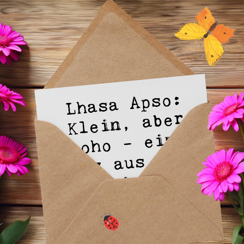 Deluxe Karte Spruch Lhasa Apso Wunder Geburtstagskarte, Hochzeitskarte, Hochwertige Grußkarte, Einladungskarte, Hochwertige Klappkarte, Glückwunschkarte, Karte, Grußkarte, Klappkarte, Hund, Hunderasse, Rassehund, Hundebesitzer, Geschenk, Tierfreund, Schenken, Welpe