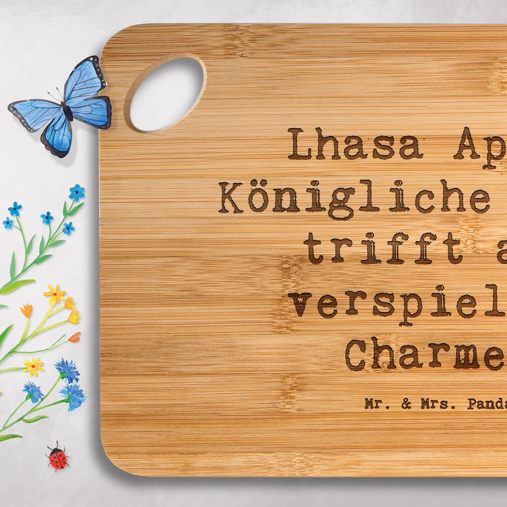 Bamboo chopping board Saying Lhasa Apso: Königliche Würde trifft auf verspielten Charme! cutting board, breakfast, dulcimer, cutting block, breakfast board, slices, board, robust, bamboo, engraving, wood, carving board, kitchen board, nature, kitchen, solid, Dog, dog breed, purebred dog, dog owner, gift, animal lover, giving, puppy