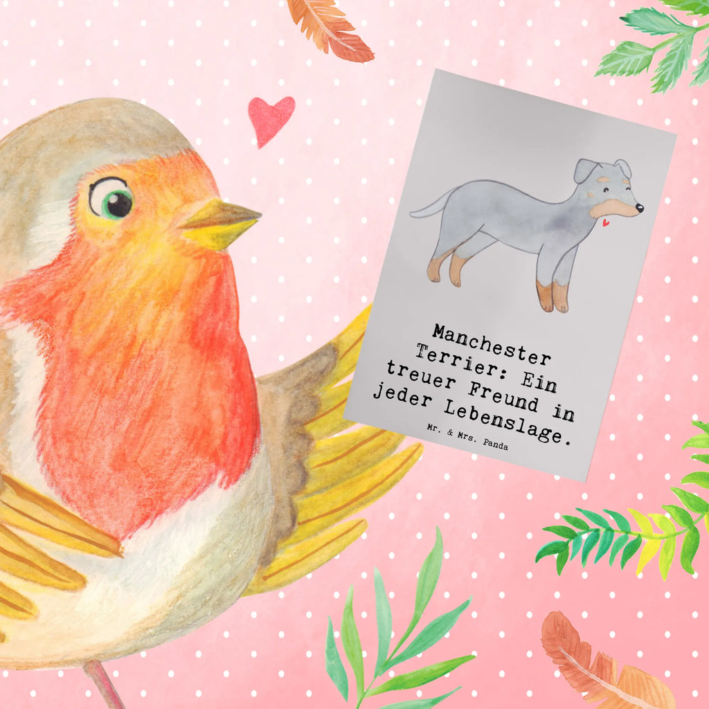 Greetings card Manchester Terrier: Ein treuer Freund in jeder Lebenslage. Klappkarte, Hochzeitskarte, Glückwunschkarte, Einladungskarte, Ansichtskarten, Karte, Geburtstagskarte, Grußkarte, Hund, Hunderasse, Rassehund, Hundebesitzer, Geschenk, Tierfreund, Schenken, Welpe
