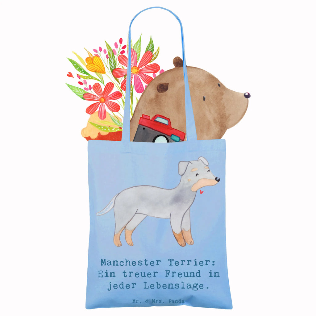 Tote bag Manchester Terrier: Ein treuer Freund in jeder Lebenslage. Shopper, Tragetasche, Einkaufstüte, Beutel, Einkaufstasche, Beuteltasche, Schultertasche, Tasche, Stoffbeutel, Jutebeutel, Stofftasche, Jutetasche, Strandtasche, Badetasche, Umhängetasche, Laptoptasche, Hund, Hunderasse, Rassehund, Hundebesitzer, Geschenk, Tierfreund, Schenken, Welpe