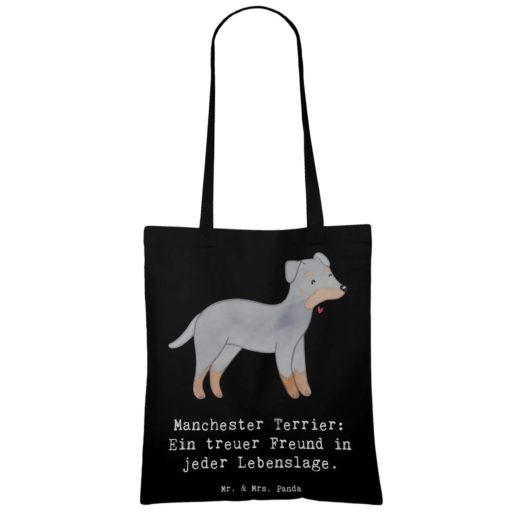 Tote bag Manchester Terrier: Ein treuer Freund in jeder Lebenslage. Shopper, Tragetasche, Einkaufstüte, Beutel, Einkaufstasche, Beuteltasche, Schultertasche, Tasche, Stoffbeutel, Jutebeutel, Stofftasche, Jutetasche, Strandtasche, Badetasche, Umhängetasche, Laptoptasche, Hund, Hunderasse, Rassehund, Hundebesitzer, Geschenk, Tierfreund, Schenken, Welpe