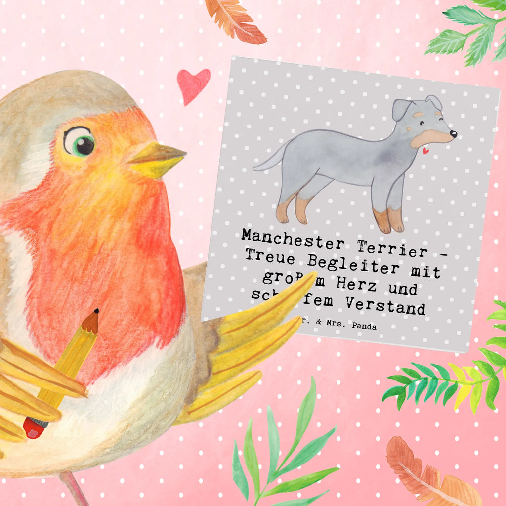 Deluxe Card Manchester Terrier - Treue Begleiter mit großem Herz und scharfem Verstand Hochwertige Grußkarte, Einladungskarte, Karte, Glückwunschkarte, Hochwertige Klappkarte, Hochzeitskarte, Klappkarte, Grußkarte, Geburtstagskarte, Hund, Hunderasse, Rassehund, Hundebesitzer, Geschenk, Tierfreund, Schenken, Welpe