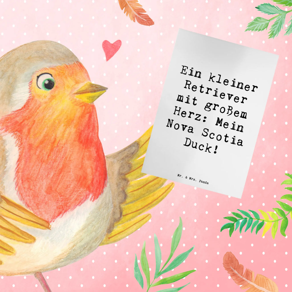 Greetings card Saying Ein kleiner Retriever mit großem Herz: Mein Nova Scotia Duck! Grußkarte, Klappkarte, Hochzeitskarte, Ansichtskarten, Geburtstagskarte, Einladungskarte, Glückwunschkarte, Karte, Hund, Hunderasse, Rassehund, Hundebesitzer, Geschenk, Tierfreund, Schenken, Welpe