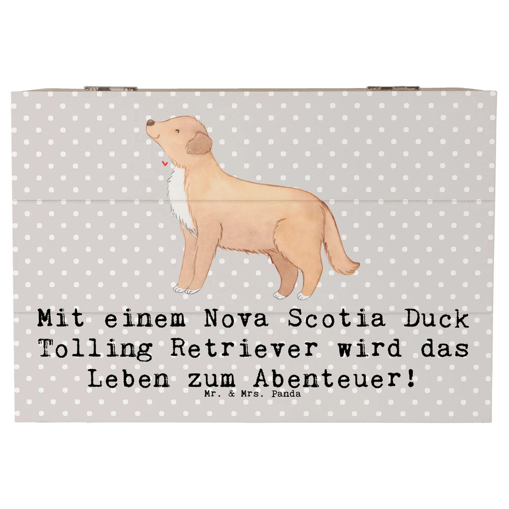 Holzkiste Nova Scotia Duck Abenteuer Geschenkbox, Dekokiste, Schatulle, Aufbewahrungsbox, Erinnerungsbox, XXL, Holzkiste, Truhe, Geschenkdose, Erinnerungskiste, Schatzkiste, Kiste, Hund, Hunderasse, Rassehund, Hundebesitzer, Geschenk, Tierfreund, Schenken, Welpe