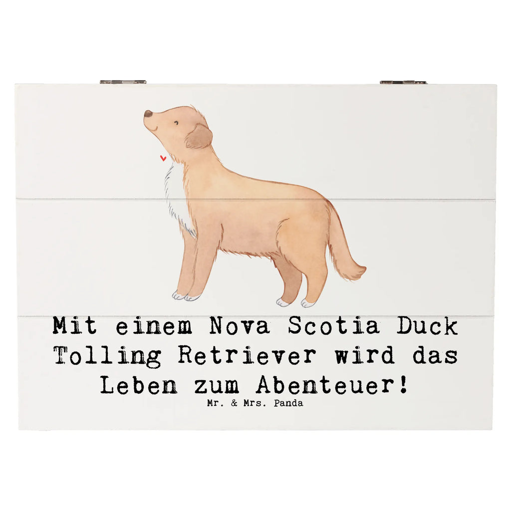 Holzkiste Nova Scotia Duck Abenteuer Geschenkbox, Dekokiste, Schatulle, Aufbewahrungsbox, Erinnerungsbox, XXL, Holzkiste, Truhe, Geschenkdose, Erinnerungskiste, Schatzkiste, Kiste, Hund, Hunderasse, Rassehund, Hundebesitzer, Geschenk, Tierfreund, Schenken, Welpe
