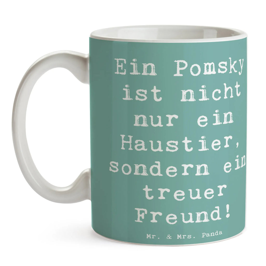 Tasse Spruch Pomsky Freund Porzellantasse, Tasse mit Motiven, Geschenktasse, Tasse, Tasse mit Zitaten, Kaffeetasse, Keramiktasse, Bürotasse, Teetasse, Hund, Hunderasse, Rassehund, Hundebesitzer, Geschenk, Tierfreund, Schenken, Welpe